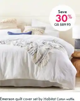 Pillow Talk Emerson quilt cover set by Habitat Cotton waffle offer