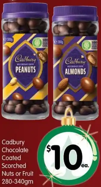 Spar Cadbury Chocolate Coated Scorched Nuts Or Fruit 280-340g offer