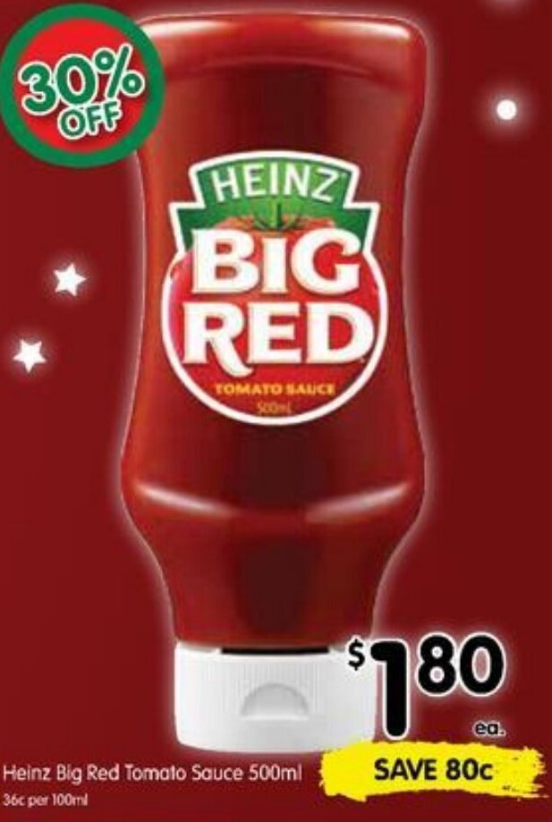 Heinz Big Red Tomato Sauce 500ml offer at Spar