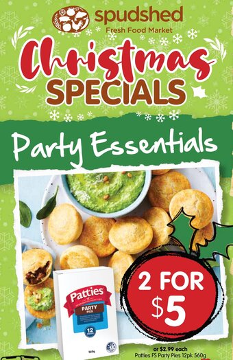 Spudshed Patties FS Party Pies 12Pk 560g offer
