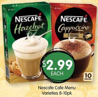 Spudshed Nescafe Cafe Menu offer