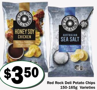 Friendly Grocer Red Rock Deli Potato Chips 150-165g offer