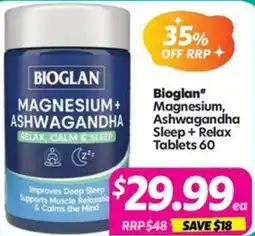 Your Discount Chemist Bioglan Magnesium, Ashwagandha Sleep + Relax offer