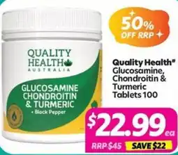 Your Discount Chemist Quality Health Glucosamine, Chondroitin & Turmeric offer