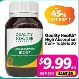 Your Discount Chemist Quality Health High Absorption Iron offer