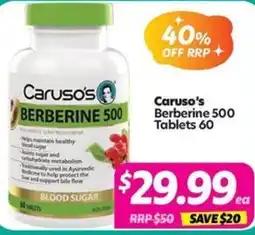 Your Discount Chemist Caruso's Berberine 500 offer