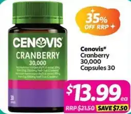 Your Discount Chemist Cenovis Cranberry 30,000 offer