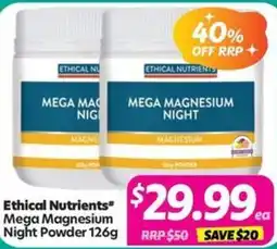 Your Discount Chemist Ethical Nutrients Mega Magnesium Night Powder offer