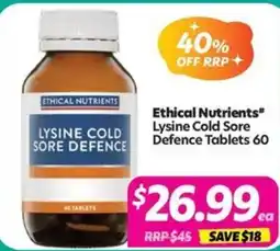 Your Discount Chemist Ethical Nutrients Lysine Cold Sore Defence offer