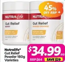 Your Discount Chemist Nutralife Gut Relief Powder Varieties offer