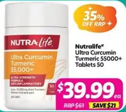 Your Discount Chemist Nutralife Ultra Curcumin Turmeric 55000 offer