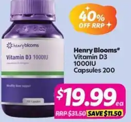 Your Discount Chemist Henry Blooms Vitamin D3 1000IU offer