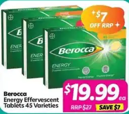 Your Discount Chemist Berocca Energy Effervescent Varieties offer