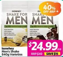 Your Discount Chemist Isowhey Men's Shake offer