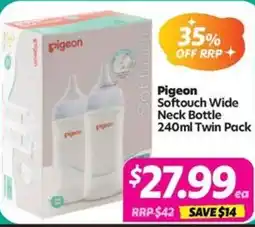 Your Discount Chemist Pigeon Softouch Wide Neck Bottle Twin Pack offer