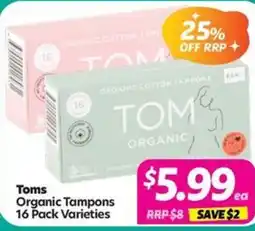 Your Discount Chemist Toms Organic Tampons Varieties offer