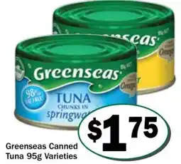 Friendly Grocer Greenseas Canned Tuna Varieties offer