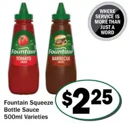 Friendly Grocer Fountain Squeeze Bottle Sauce Varieties offer