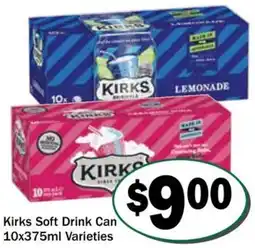 Friendly Grocer Kirks Soft Drink Can Varieties offer