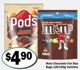 Friendly Grocer Mars Chocolate Fun Size BagsBags 120-192g Varieties Varieties offer