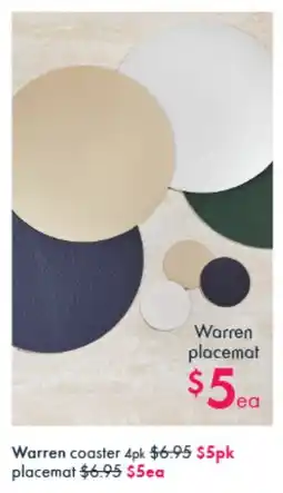 Pillow Talk Warren coaster offer