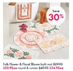 Pillow Talk Folk Flower & Floral Bloom bath mat offer