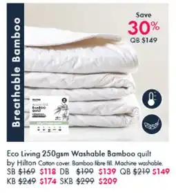 Pillow Talk Eco Living Washable Bamboo quilt offer