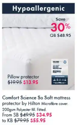 Pillow Talk Comfort Science So Soft mattress protector offer