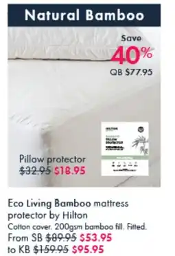 Pillow Talk Eco Living Bamboo mattress protector offer