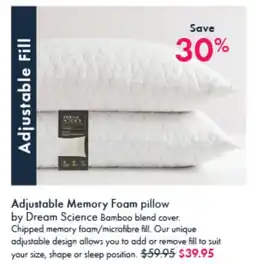 Pillow Talk Adjustable Memory Foam pillow offer