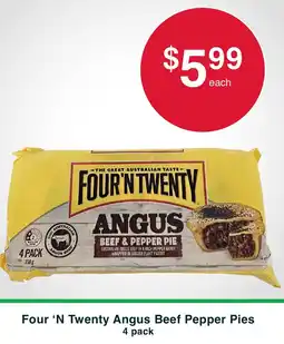 Four 'N Twenty Angus Beef Pepper Pies