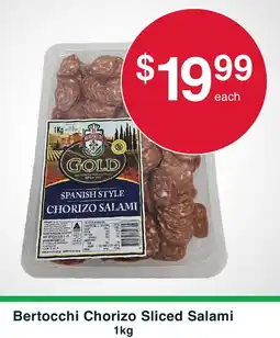 Australian Butchers Store Bertocchi Chorizo Sliced Salami offer