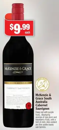 Liquor Stax McKenzie & Grace South Australia Cabernet Sauvignon offer