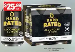 Liquor Stax Hard Rated Alcoholic Lemon 6% offer