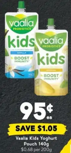 Drakes Vaalia Kids Yoghurt Pouch offer