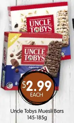 Spudshed Uncle Tobys Muesli Bars offer