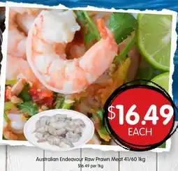 Spudshed Australian Endeavour Raw Prawn Meat offer