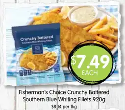 Spudshed Fisherman's Choice Crunchy Battered Southern Blue Whiting Fillets offer