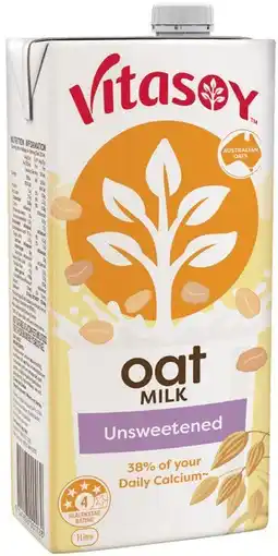 IGA Vitasoy Long Life Unsweetened Oat Milk 1 Litre offer