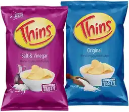 IGA Thins Chips 150-175g or Thins Onion Rings 85g Selected Varieties offer
