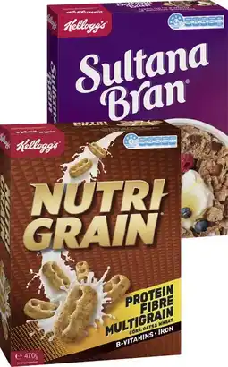 IGA Kellogg’s Nutri-Grain 470g, Special K Original 500g, Sultana Bran 700g or Coco Pops Chex 500g offer