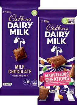 IGA Cadbury Chocolate Block 150‑190g Selected Varieties offer