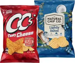 IGA CC’s Corn Chips 175g or The Natural Chip Co. Chips 150‑175g Selected Varieties offer
