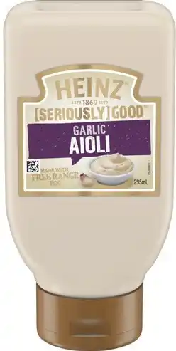 IGA Heinz Seriously Good Aioli 295mL Selected Varieties offer
