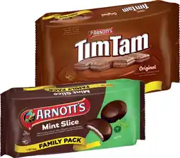 IGA Arnott’s Tim Tam Original or Mint Slice Family Pack 365g offer