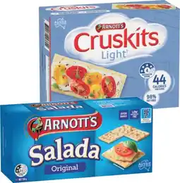 IGA Arnott’s Salada 250g, Cruskits 125g or Vita‑Weat Wholegrains Crackers 250g Selected Varieties offer