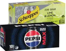 IGA Pepsi, Solo or Schweppes Infused Natural Mineral Water 10x375mL Selected Varieties offer