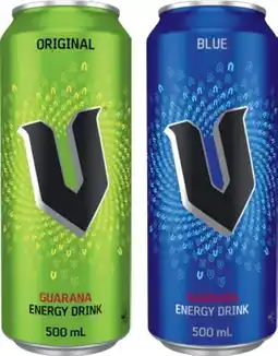 IGA V Energy Drink 500mL or V Riise Sparkling Energy Drink 330mL Selected Varieties offer