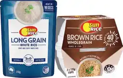 IGA SunRice 90 Seconds Microwave Rice Pouch 250g or 40 Seconds Rice Cup 2 Pack Selected Varieties offer