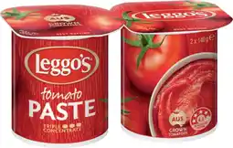 IGA Leggo’s Tomato Paste or Pizza Sauce 2x140g Selected Varieties offer